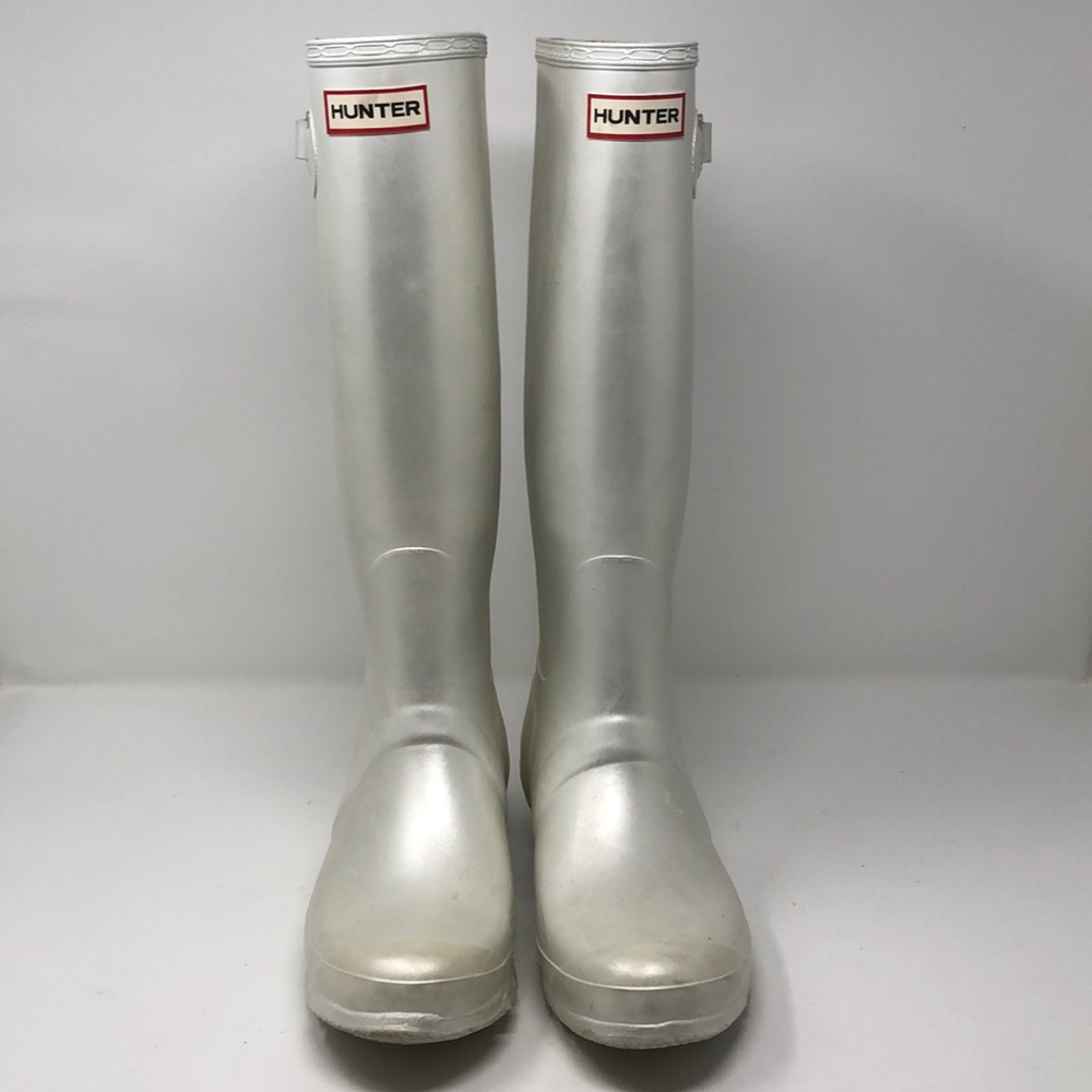 Original Tall Hunter Boots Iridescent Pearl White